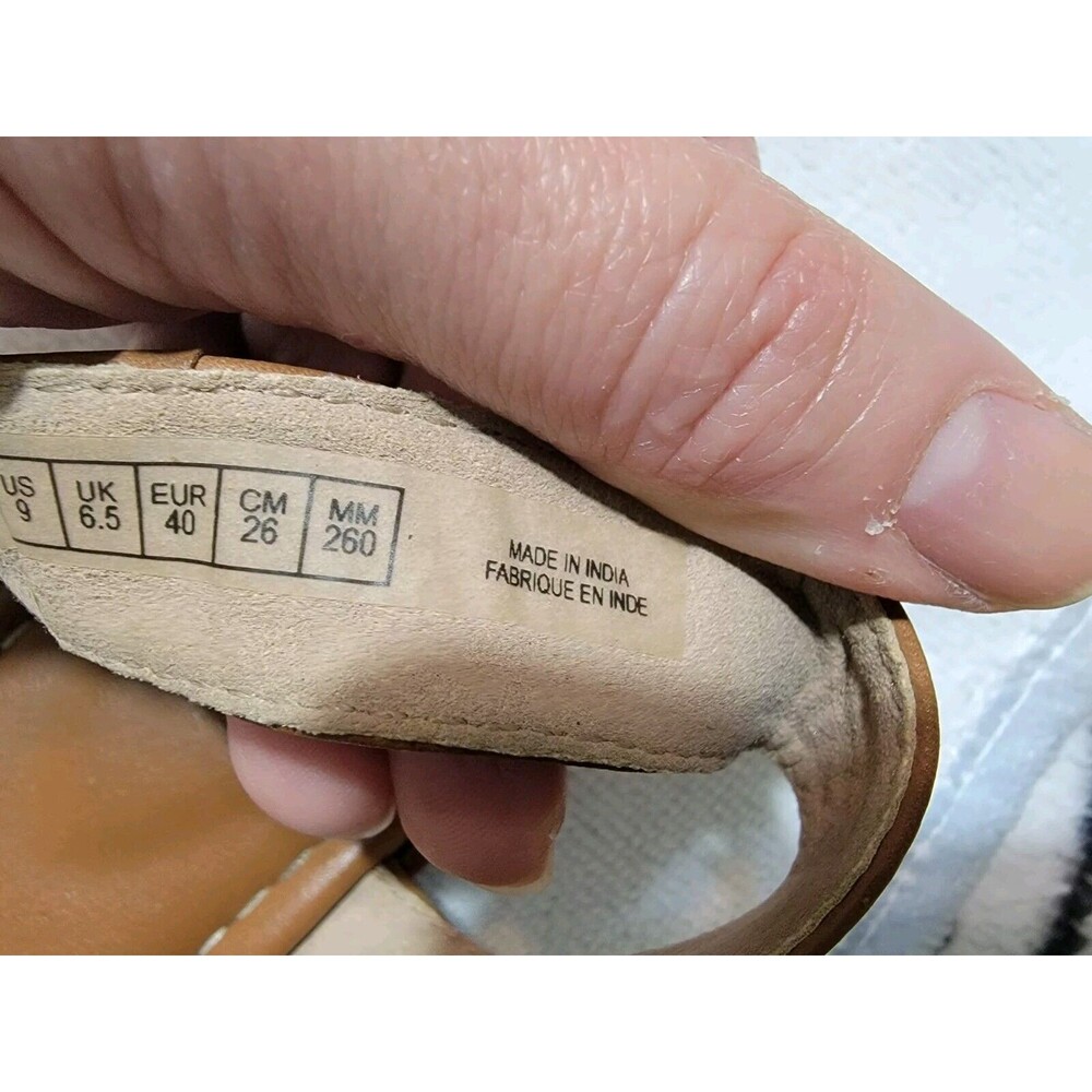 Rockport Total Motion Leather Flat Sandal Zadie Buckle‎ Brown Size 9 - Picture 12 of 14